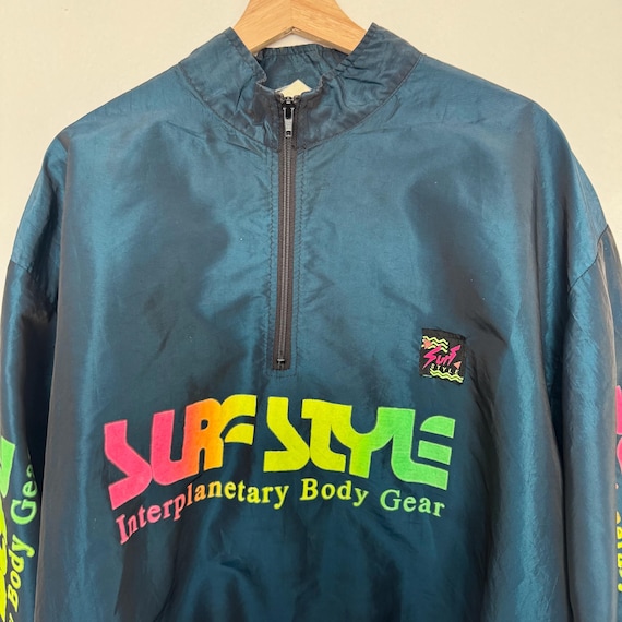 Vintage 90s Surf Style Windbreaker Jacket One Size Fits All