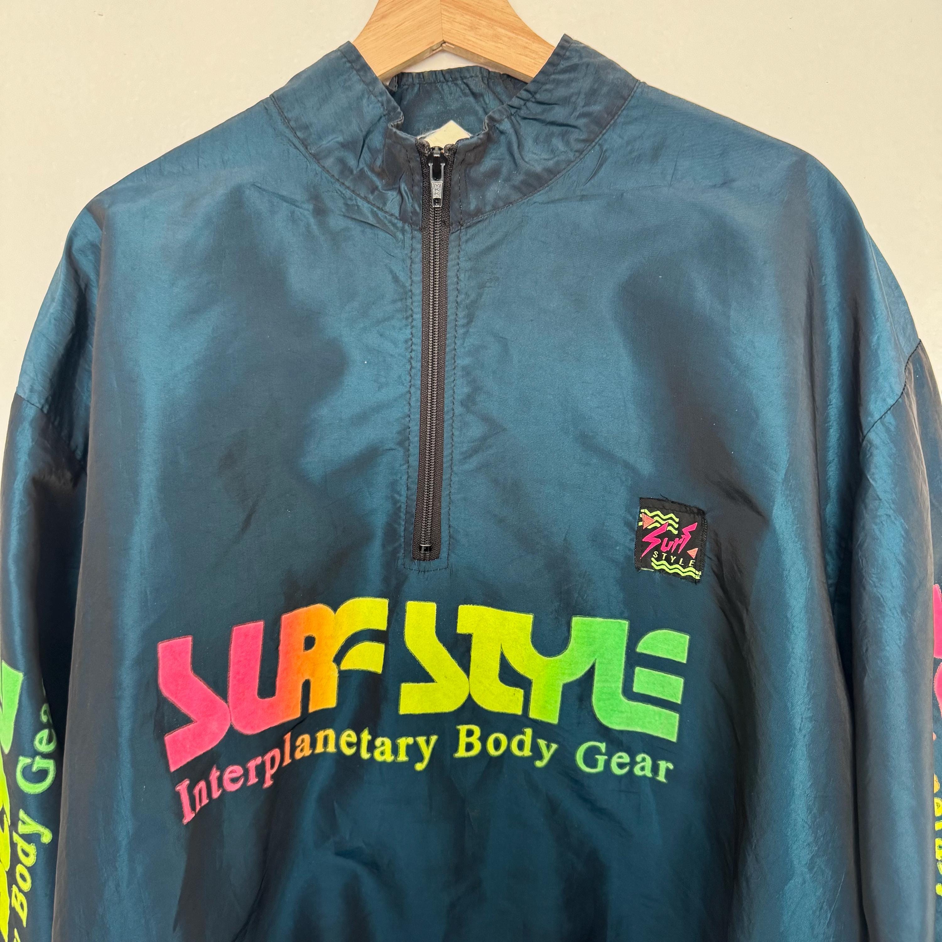 Vintage 90s Surf Style Windbreaker Jacket One Size Fits All