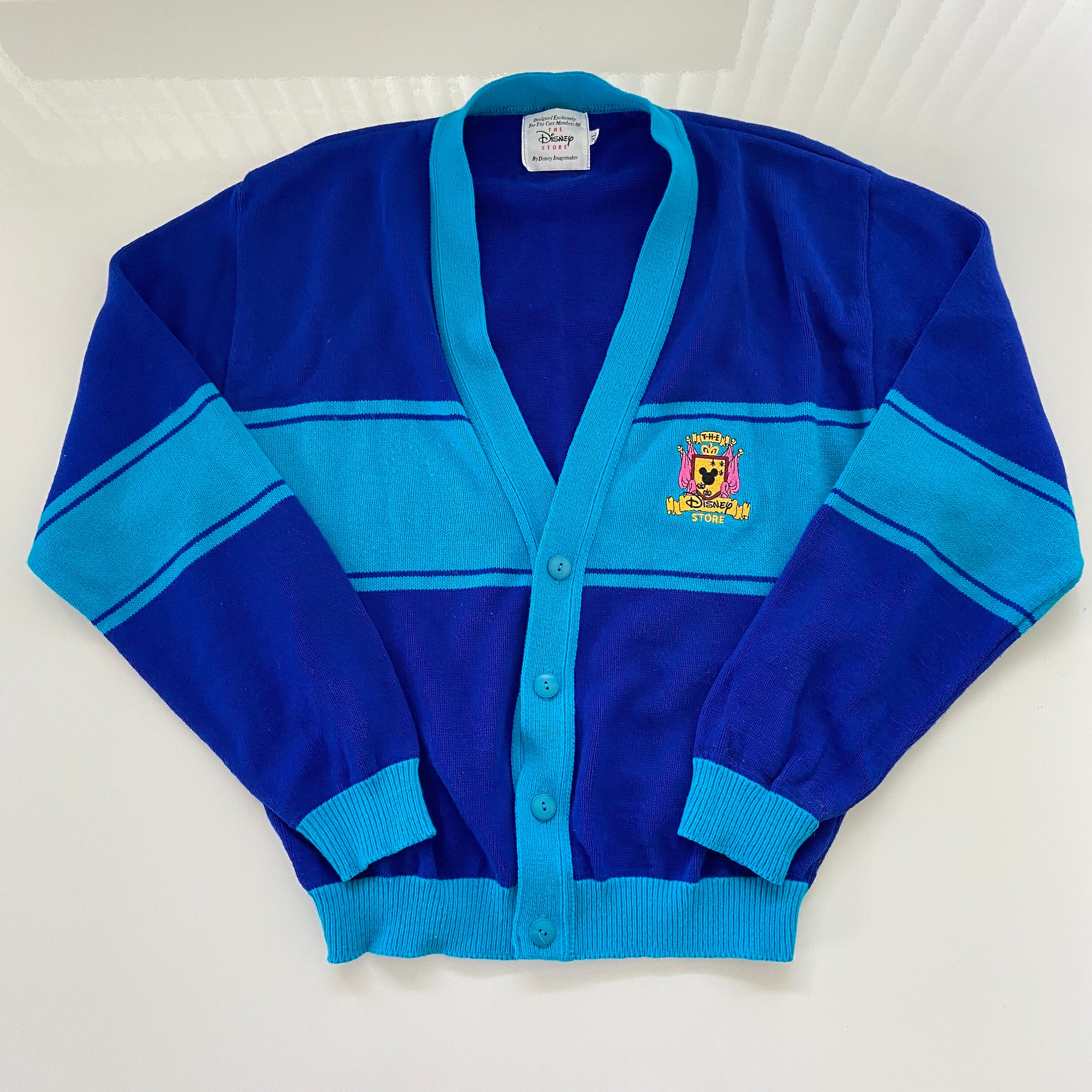 The Disney Store Cast Member Cardigan Sweater Adult XL Mens Vintage Clothing 90s Mickey Mouse Spell Out Logo Retro Rare Made in USA Etsy