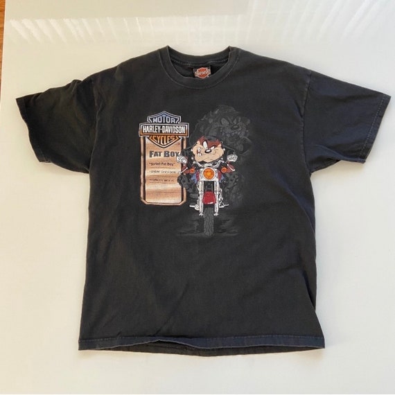 Vintage Harley Davidson T-shirt Mens Large Fat Boy Taz Looney