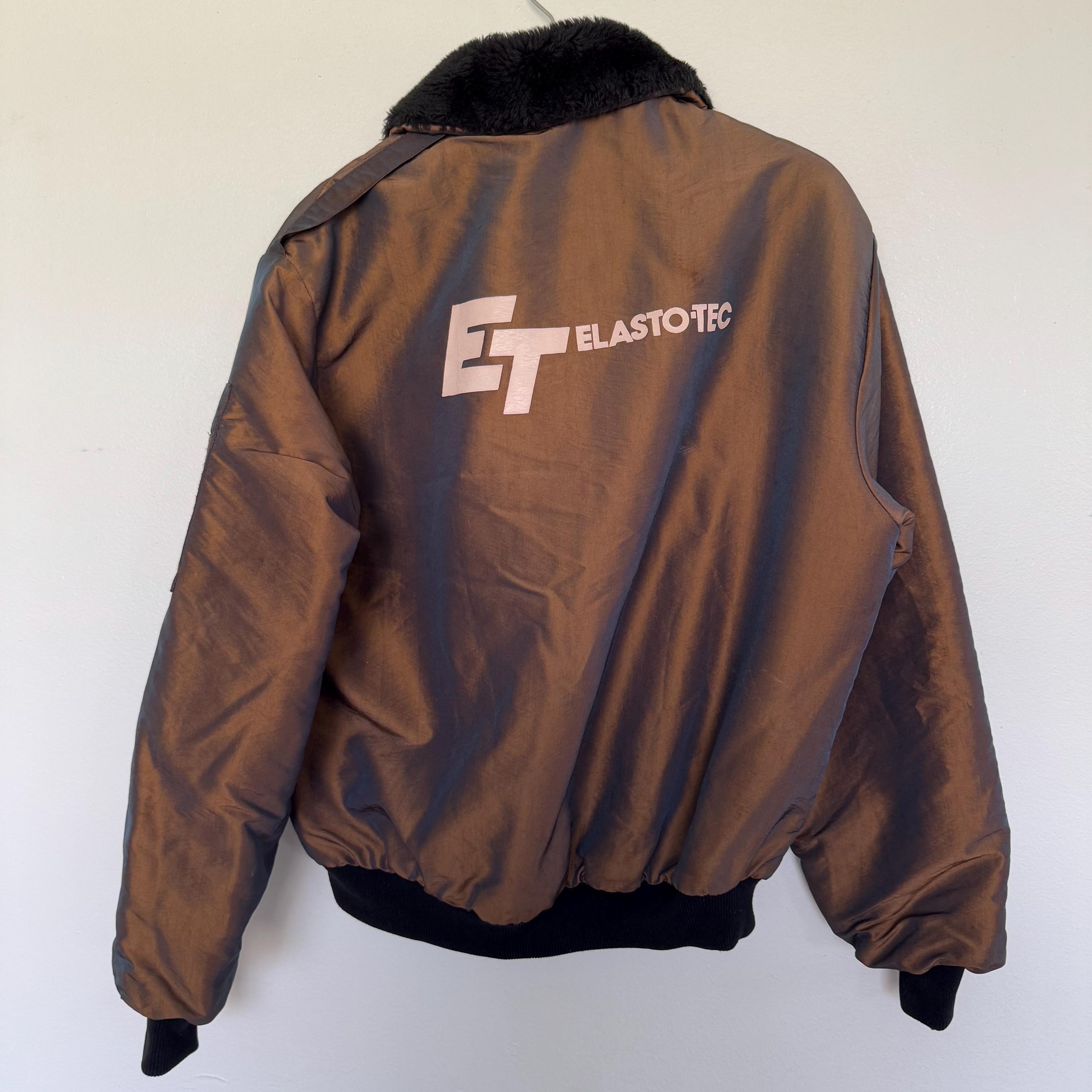 Vintage King Louie Iridescent Bomber Jacket Mens Medium Brown Made 