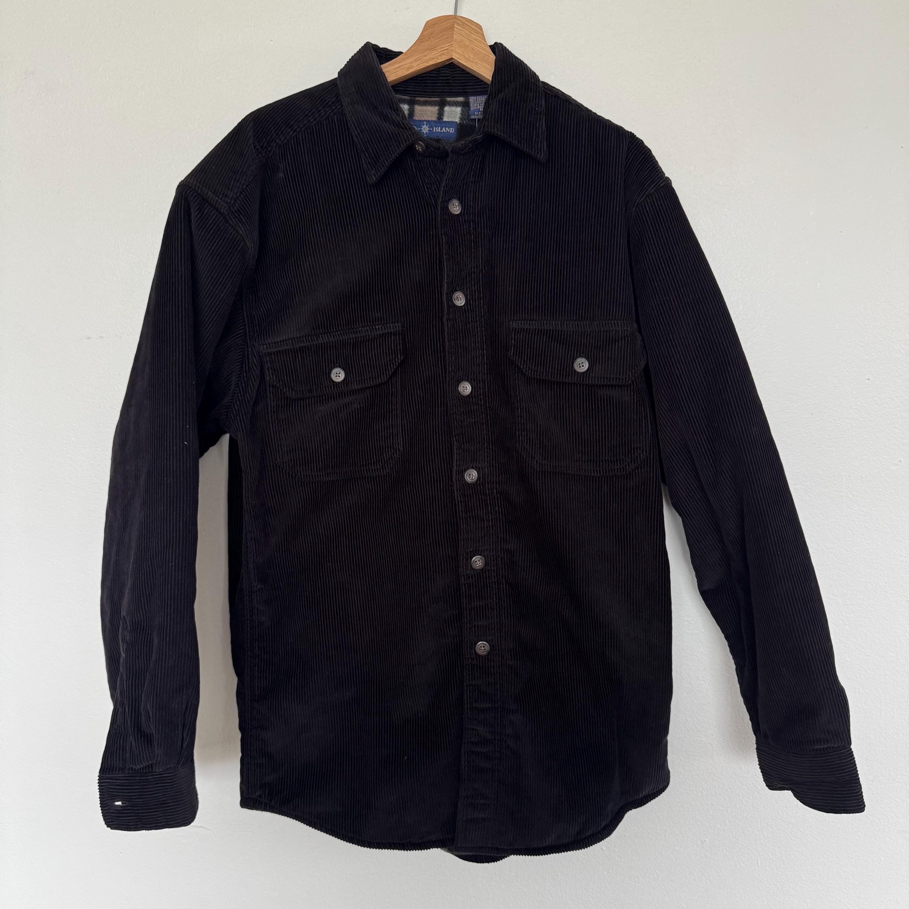 NEW Vintage World Island Corduroy Fleece Lined Shirt Jacket Mens