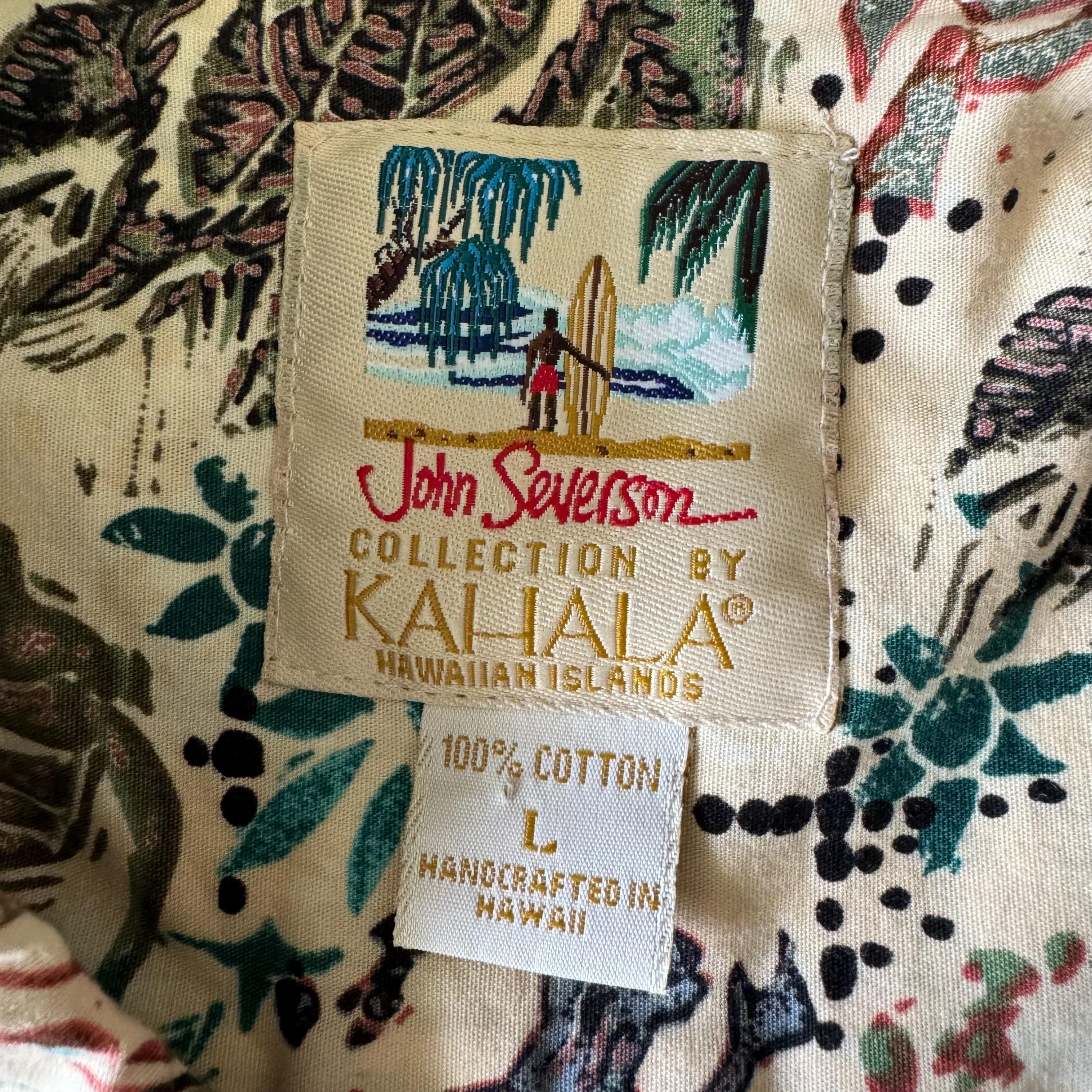 Vintage Kahala John Severson Hawaiian Button up Shirt Mens Large