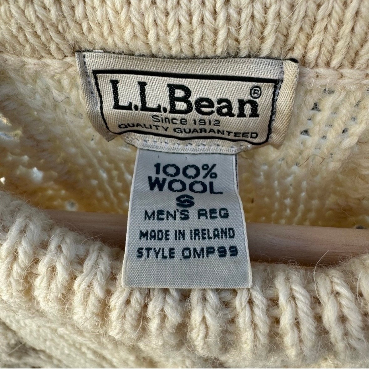 L.L.Bean エルエルビーン 80s 90s ウール ケーブル ニット 白