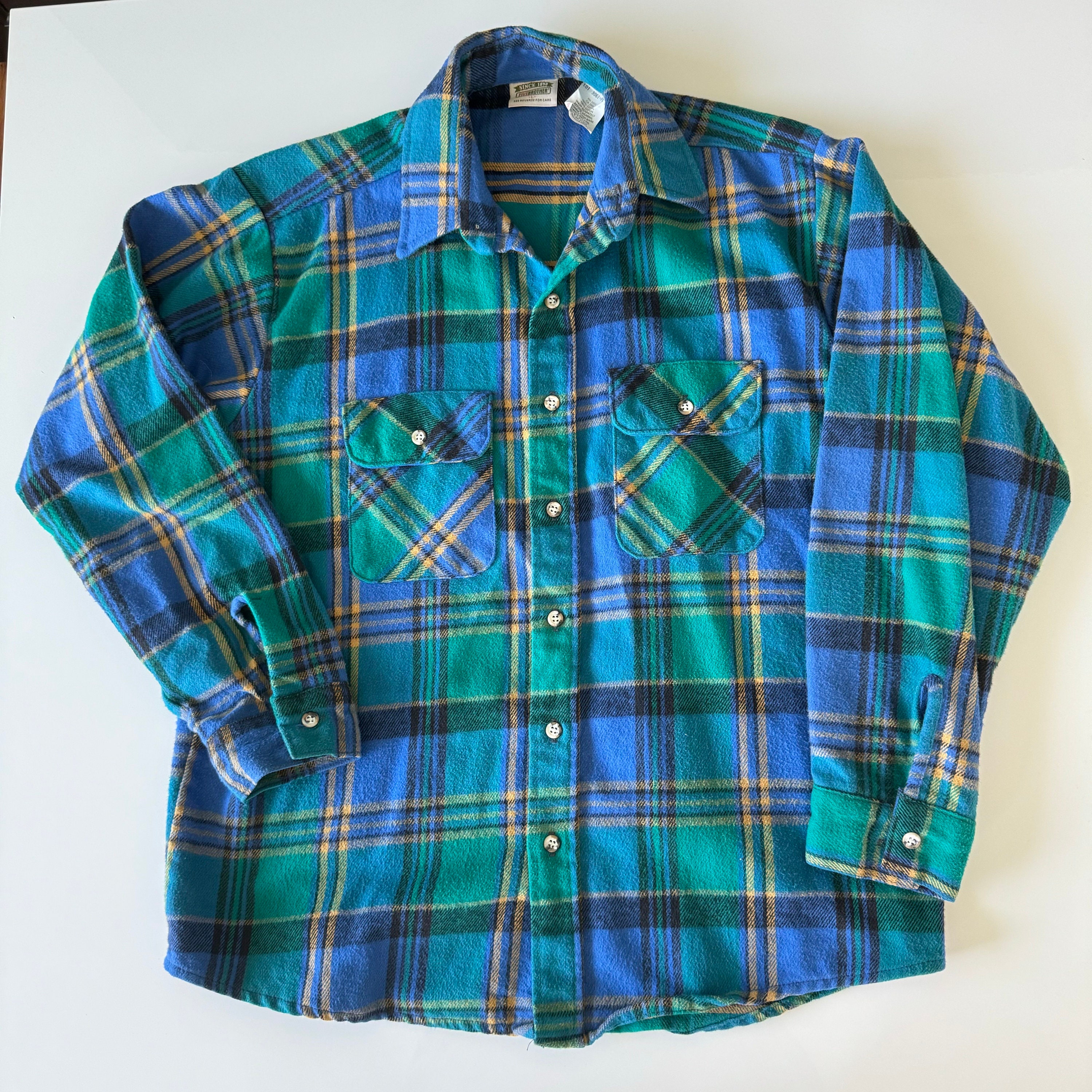 40s〜 FIVE BROTHER PRINTED LONG NEL SHIRT