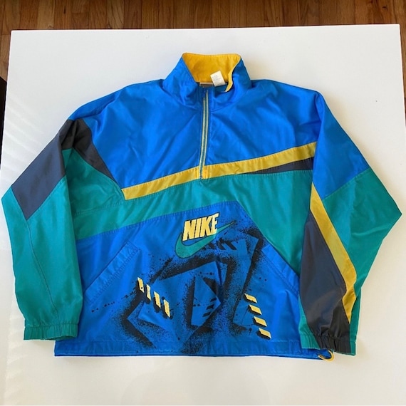 Vintage 90s Nike Windbreaker Jacket Youth Boys 18-20 XL Colorful