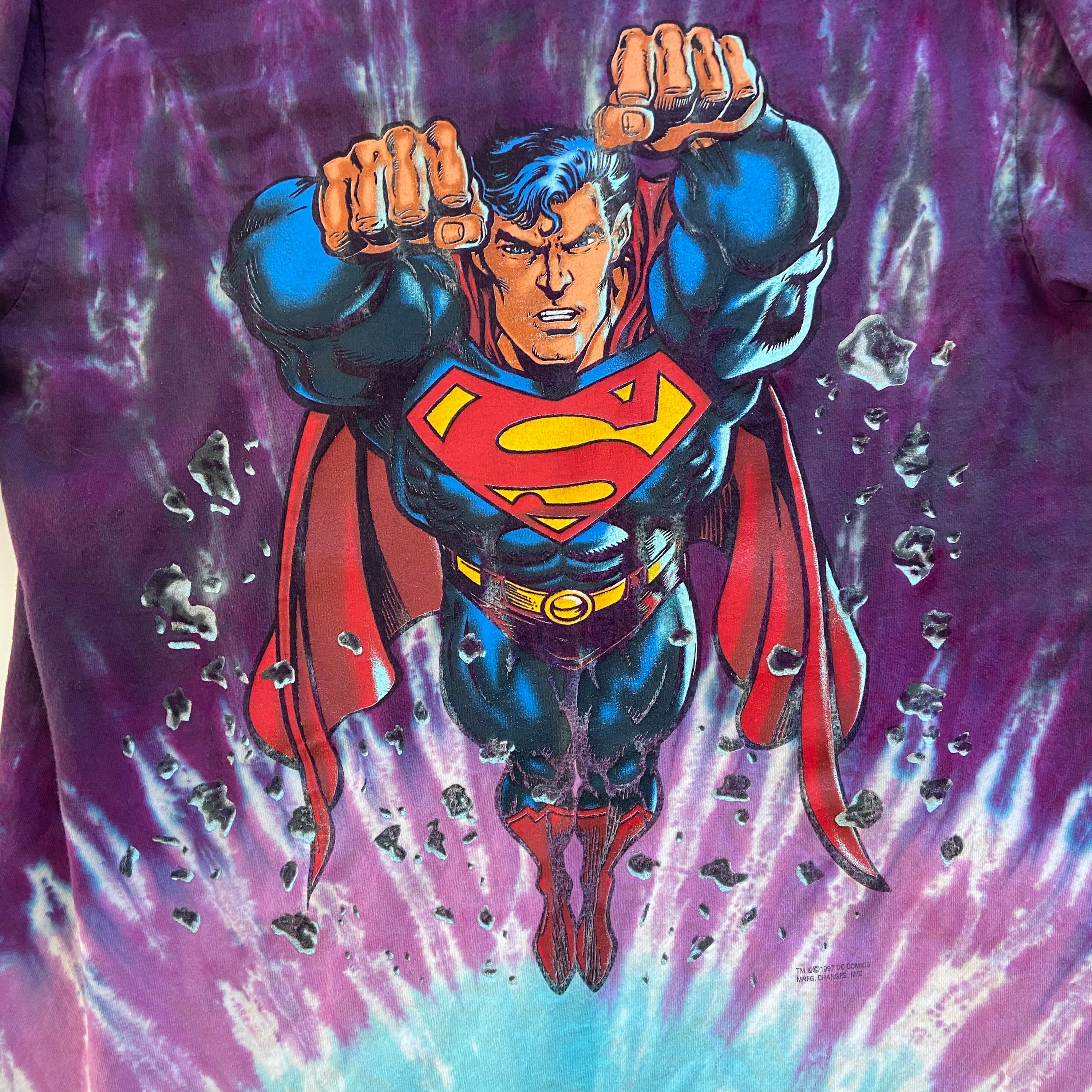 Vintage 1997 Changes Superman T-shirt Mens XL Tie Dye DC Comics 