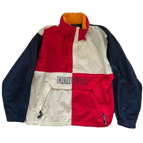 90s Nautica Colorblock Spell Out Pullover Windbrea