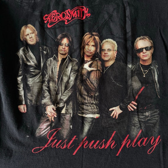 Vintage 2001 Aerosmith Just Push Play Tour T-shirt Mens Medium