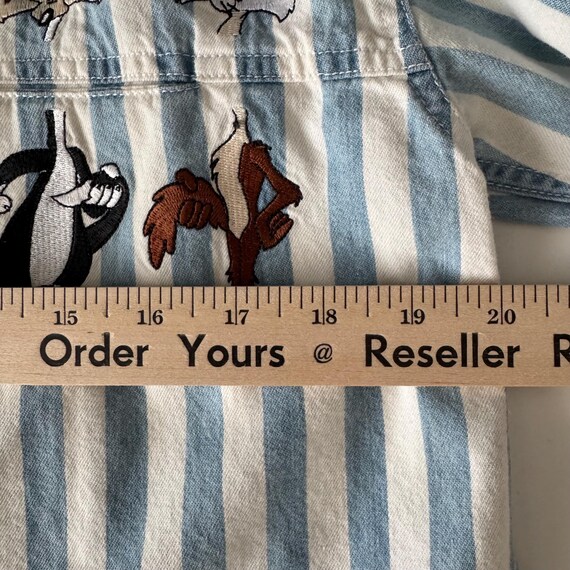 T-shirt Vintage Looney Tunes Tasmanian Terror Manches Longues - Taille Youth XL - 1997 - Occasion Très Bon état