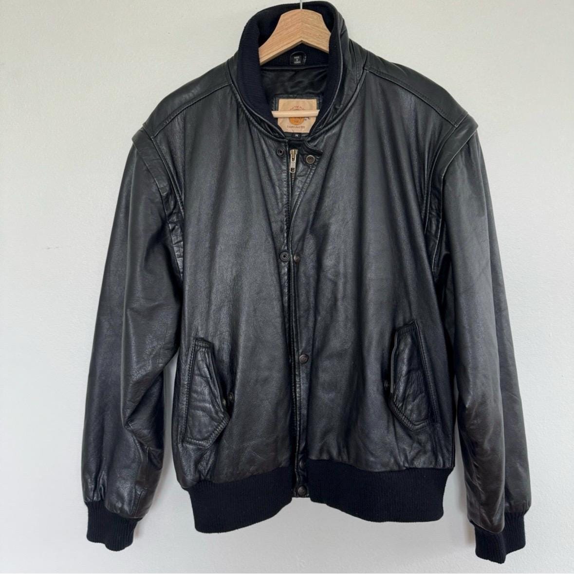 Vintage 90s Hard Rock Cafe London Jacket Mens Medium Black Leather