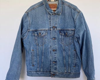 Vintage Levis Jacket Mens Medium Blue Type 3 Denim Trucker 70507-0389 Cotton 90s