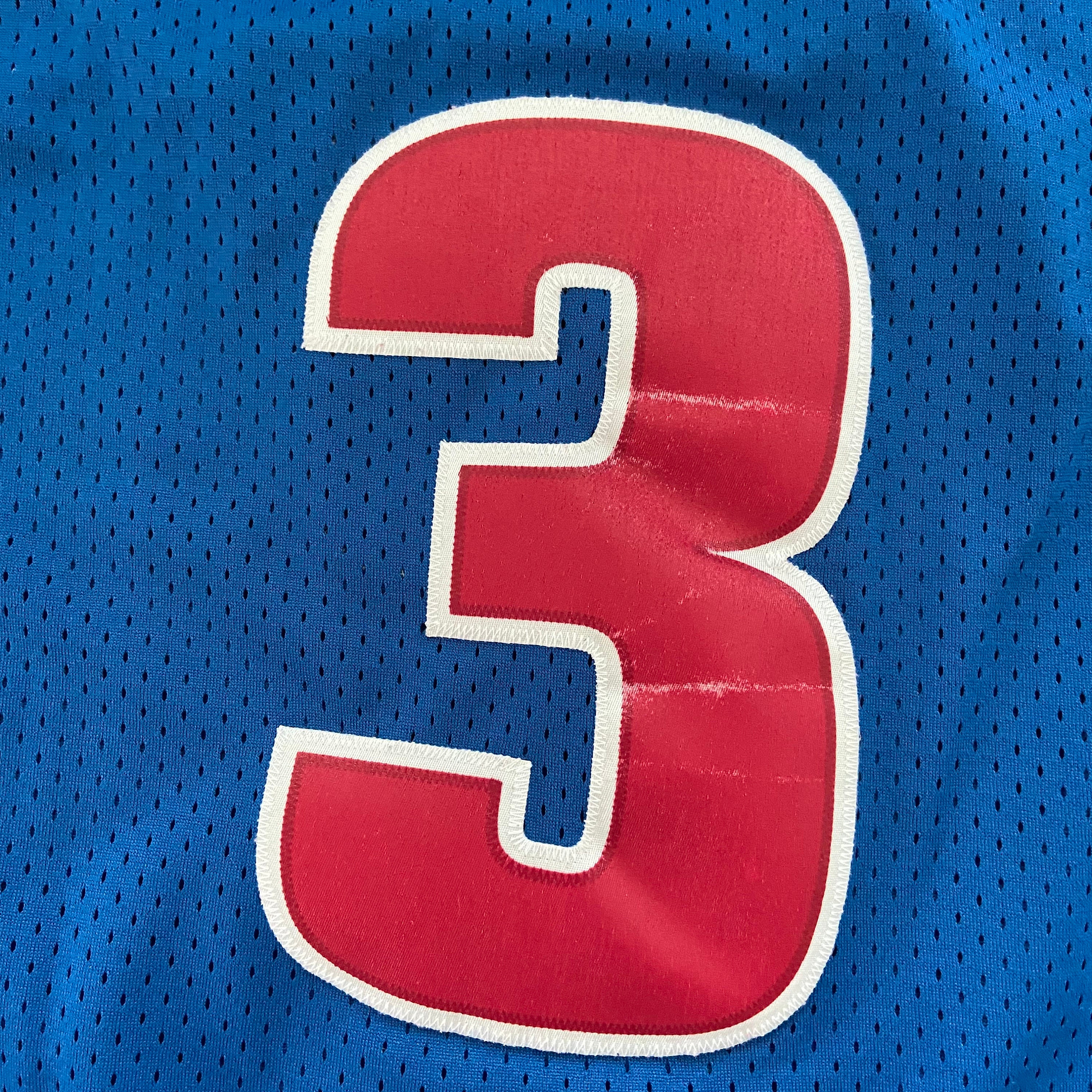 Mens Red M Medium Big Ben Wallace # 3 Detroit Pistons Stitched Sewn NBA  Jersey