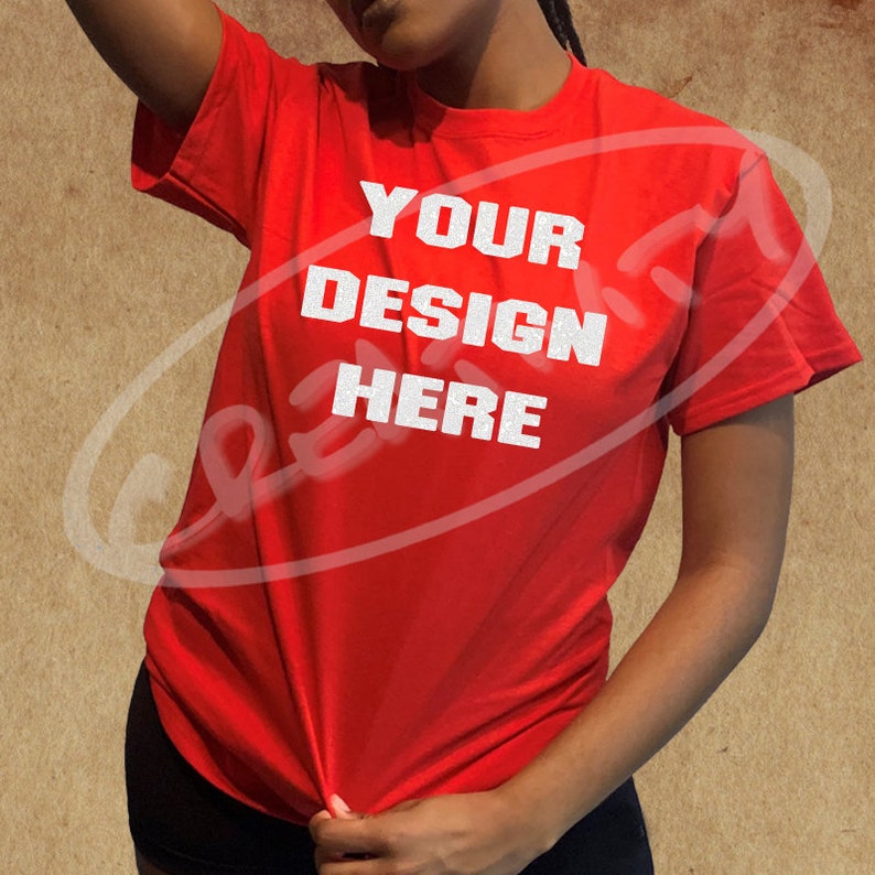 Download Bundle of 4 mock ups / 2 Blue and 2 Red t-shirt mock ups / JPG | Etsy