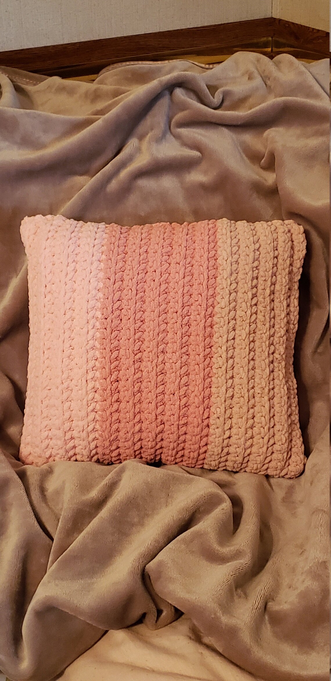 Handmade crochet pillow Bernat Blanket Yarn Super Soft Etsy