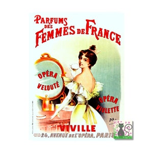 Perfume Poster, Parfums Des Femmes De France, Vintage Beauty Advert, Vintage French Perfume Advert, Art Nouveau Poster,  Instant Download