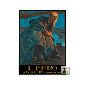 Il Tabarro, By G. Puccini Vintage Entertainment Theatre Poster, Opera Print, Instant Download Home Decor Print Picture, Opera Advertisement