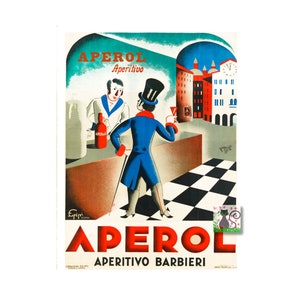 Aperol, Italian Vintage Food & Drink Poster, Restaurant Bar Poster Print, Kitchen Art, Instant Digital Download Art-Deco Drinks Poster