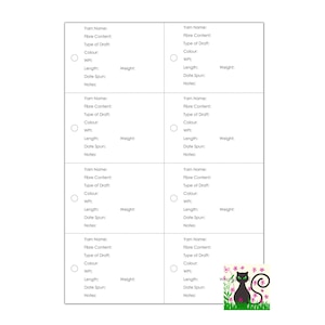 Spinners Garnverstecketiketten, Etiketten für Garninformationen, A4, A5, Letter, Half Letter PDF Sofortiger digitaler Download