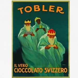 Chocolate Poster, Vintage Swiss Chocolate Poster Print For Tobler, Food Poster Ad, Kitchen Restaurant Print Kitchen Art, Digital Download