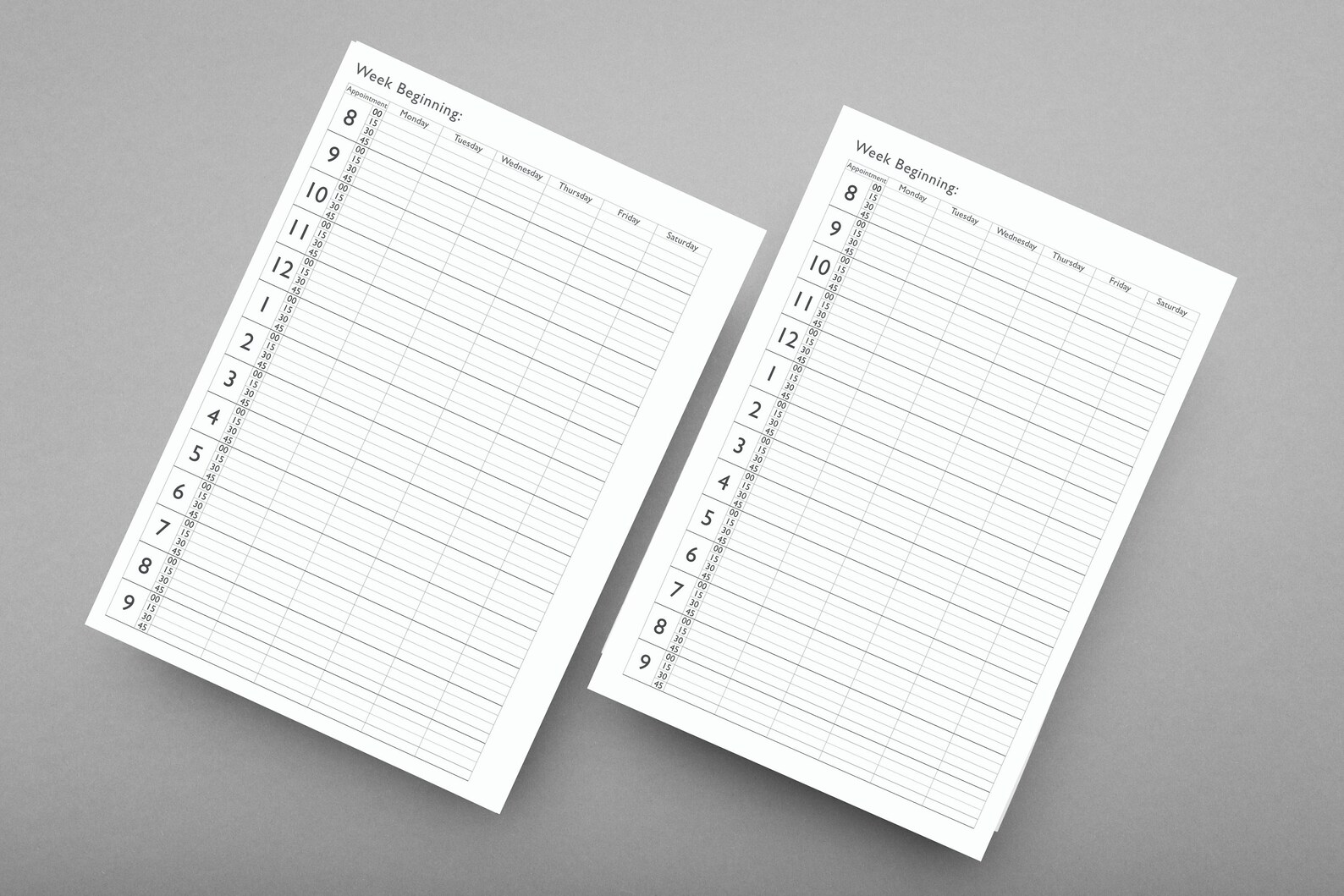 Appointments Book Pages, 15 Minute Intervals Simple Appointment ...