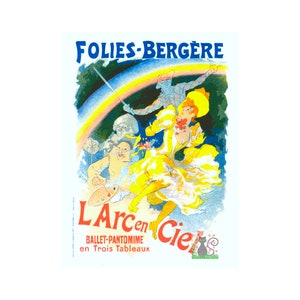 Plakat teatralny Vintage Entertainment Theatre z filmu Les Folies Bergère, L'Arc En Ciel, natychmiastowe pobieranie cyfrowe Wystrój domu Wydrukuj obraz Reklama teatralna
