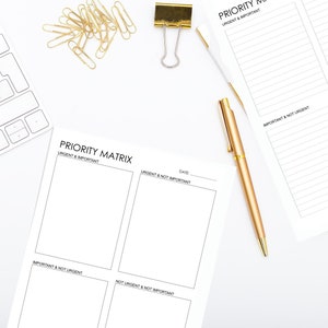 Printable Priority Matrix, Eisenhower Matrix, Decision Matrix ...