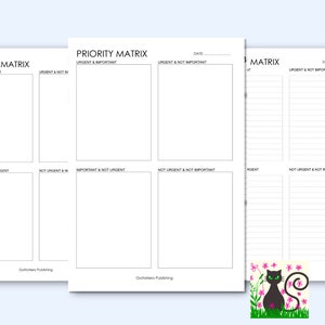 Printable Priority Matrix, Eisenhower Matrix, Decision Matrix ...