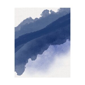 Blue Wall Art, Watercolor Prints, Navy Blue Wall Art, Indigo Blue Abstract Wall Art, Modern Wall Art, Blue and White Art, Ombre, Modern Art