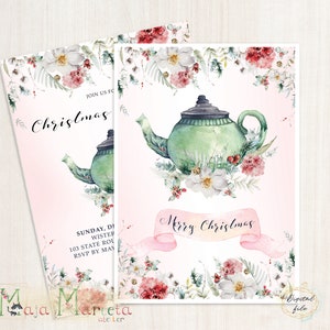 Christmas Tea Party, Holiday Invite, Tea Party Invite, Christmas ...