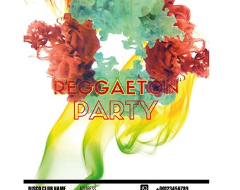 Reggaeton Party Flyer A4 Disco File .AI .PDF .PDS