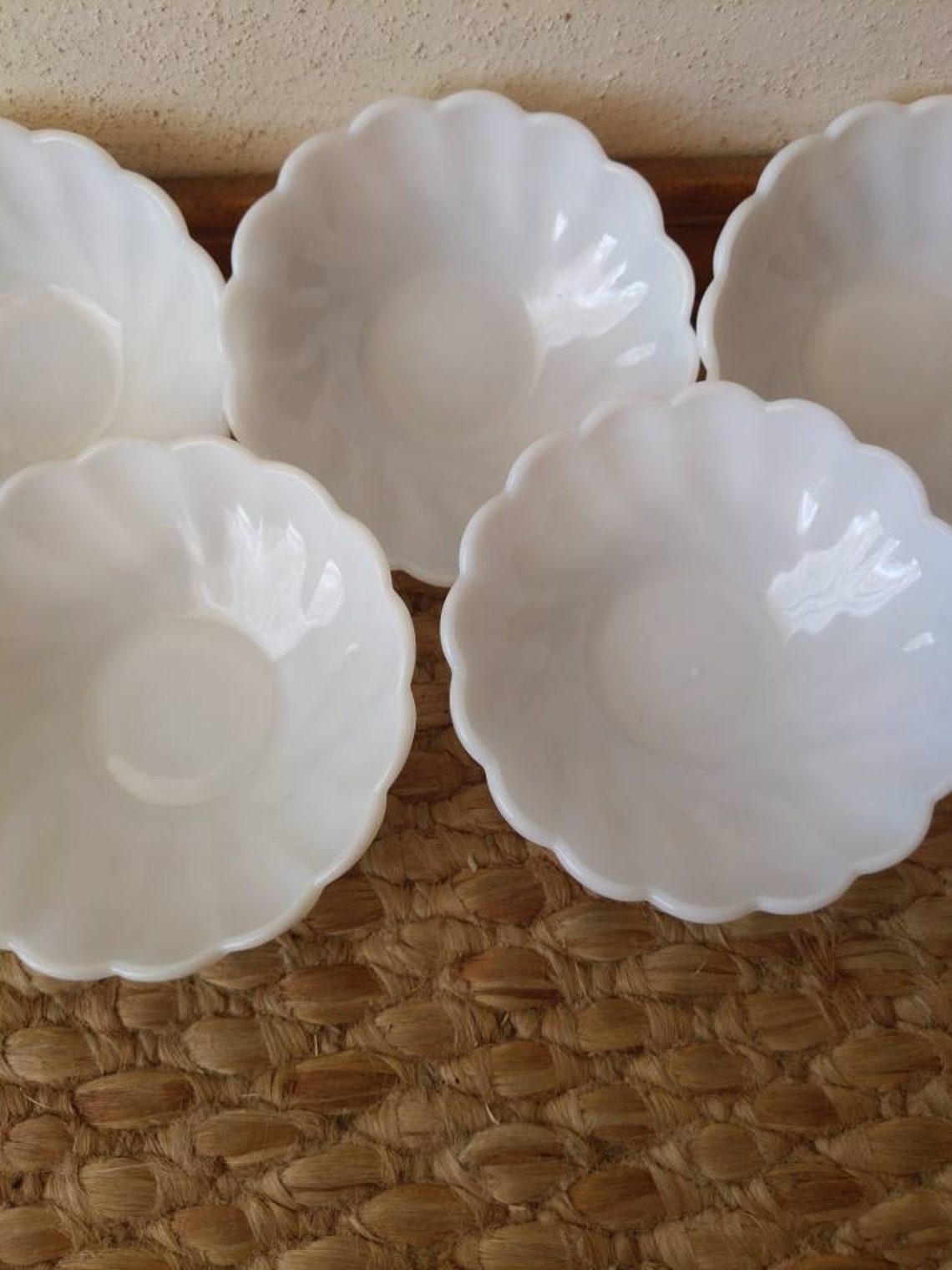 Vintage milk glass federal glass bowl set of 7 Etsy
