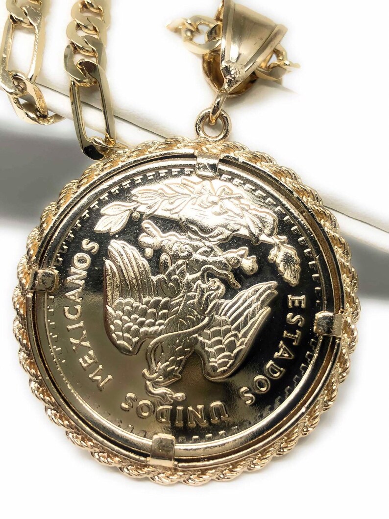 El Centenario with rope bezel pendant Chain set 24k Etsy