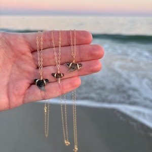 dainty shark tooth necklace, ocean lover necklace, everyday beachy jewelry