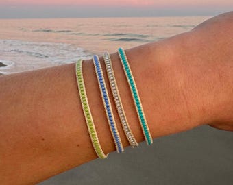 dainty handwoven bracelets, stacking bracelets, seed bead wrap bracelets, bohemian bracelets, boho beach jewelry
