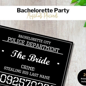 Bachelorette Party Mugshots  | Bachelorette Party Game | Bridal Party | Minimalist Modern | Mugshot Printables | Digital Download