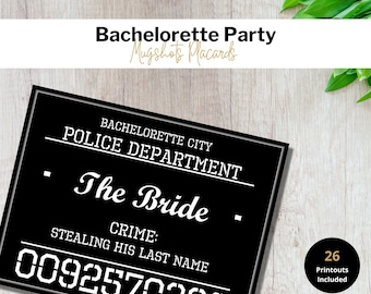 Bachelorette Party Mugshots  | Bachelorette Party Game | Bridal Party | Minimalist Modern | Mugshot Printables | Digital Download