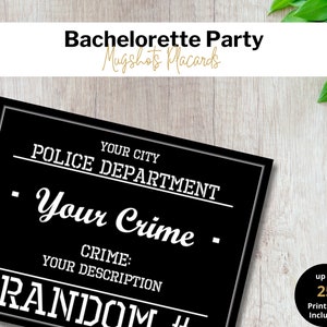 CUSTOMIZABLE Bachelorette Party Mugshots | Party Game | Bridal Party | Minimalist Modern | Mugshot Printables | Custom Digital Download