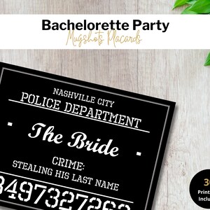 NashVegas Party Mugshots  | Bachelorette Party Game | Bridal Party | Minimalist Modern | Nashville Printables | Digital Download