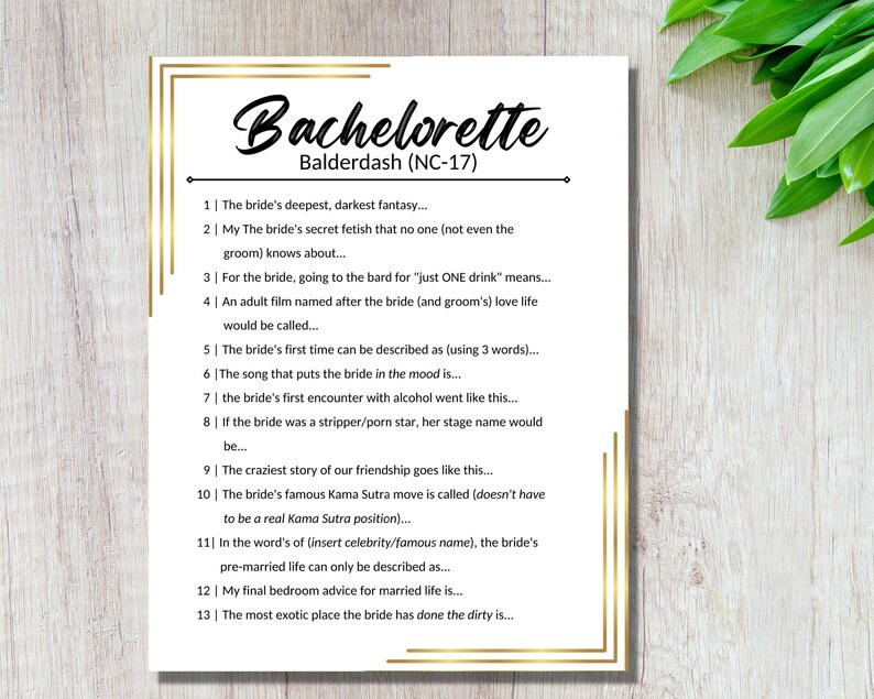 Bachelorette Party Game Balderdash | Bridal Party | Minimalist Modern ...
