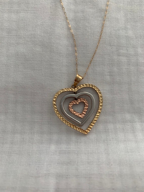 10K Yellow Gold Women H-2 Double Heart Pendant 1.1g Brand New 10K Yellow Gold Women H-2 Double Heart Pendant 1.1g Brand New