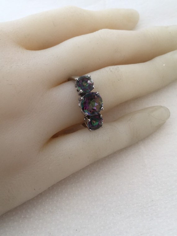 Faux Watermelon / Mystic Topaz 925 Sterling Silve… - image 5