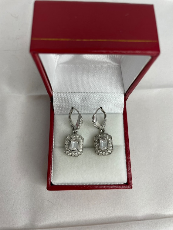 Givenchy Crystal Rectangular Accent Stones Dangle… - image 1