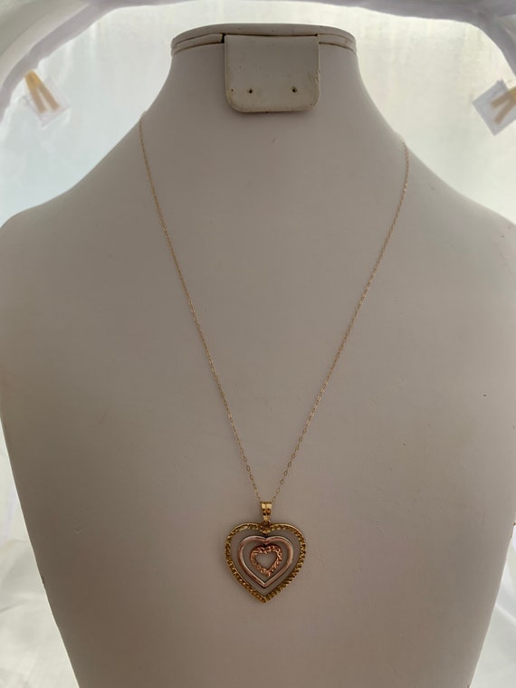 10K Yellow Gold Women H-2 Double Heart Pendant 1.1g Brand New 10K Yellow Gold Women H-2 Double Heart Pendant 1.1g Brand New