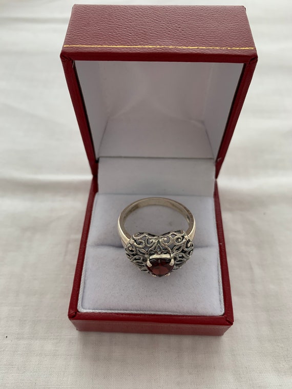 Ruby Garnet Color Heart Shape Simulated Gemstone … - image 7