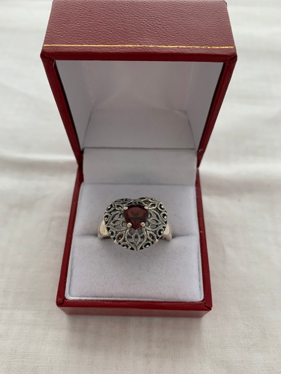 Ruby Garnet Color Heart Shape Simulated Gemstone … - image 2