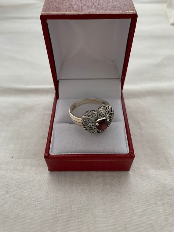 Ruby Garnet Color Heart Shape Simulated Gemstone … - image 3