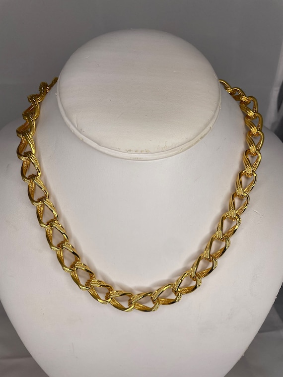 Anne Klein Vintage Chain Link Goldtone Necklace