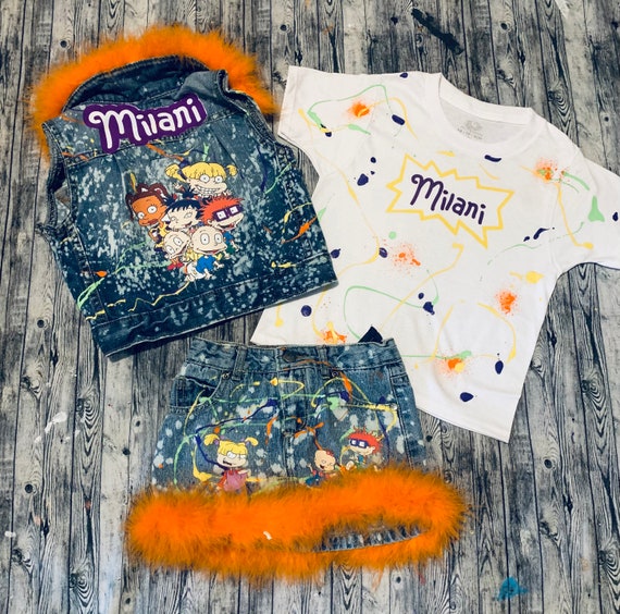 Rugrats Inspired Fuzzy 3 Piece Denim 