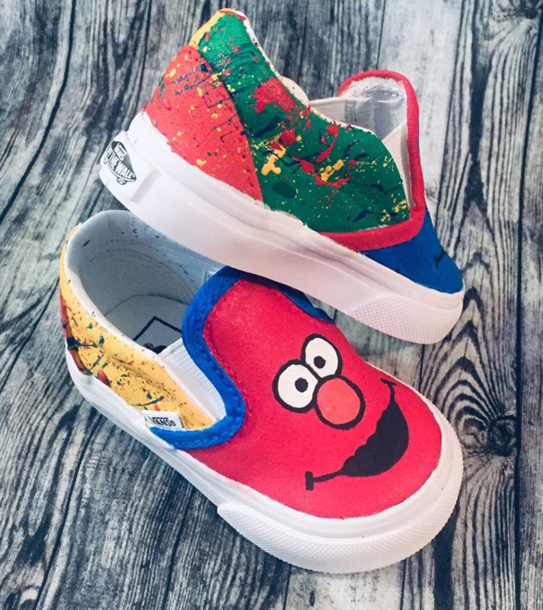 Cartoon inspired custom hand painted canvas shoes